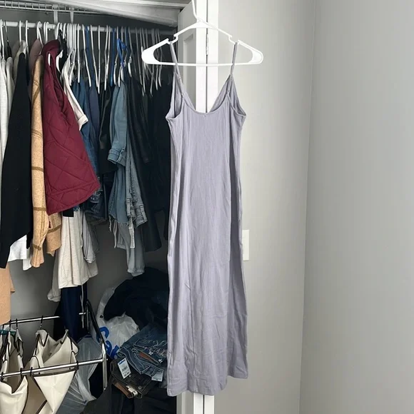 Free People Grayish Purple Ribbed Midi Dress, NWOT - Picture 6 of 6